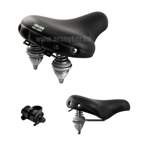 NYEREG BLP-7039 CRUISER FEKETE DUPLAKÚPRUGÓ  260x240mm +BILINCS SZEGECSELT;  E-BIKE  KRÓM  ALJ+RUGÓ