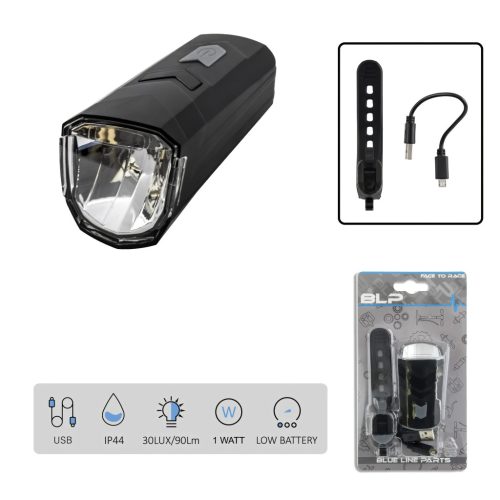 ELSŐLÁMPA USB KORMÁNYRA BLP 3.7V 1000mAh 30LUX