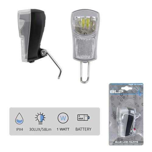 ELSŐLÁMPA ELEMES 1 LED 1W BLP 30 LUX +ELEM