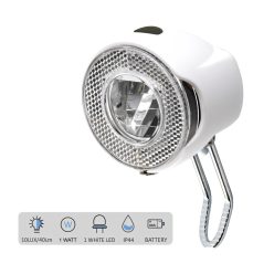 ELSŐLÁMPA ELEMES 1LED 1W MŰA.VILLÁRA FEHÉR 2 FUNKCIÓS